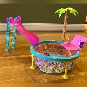 Barbie pool and slide play set